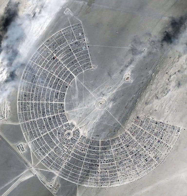 An image of Burning Man taken from space.