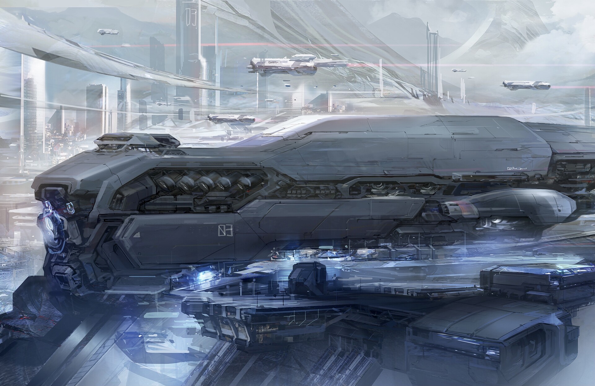 Sci Fi City HD Wallpaper by Won Jun Tae « MyConfinedSpace