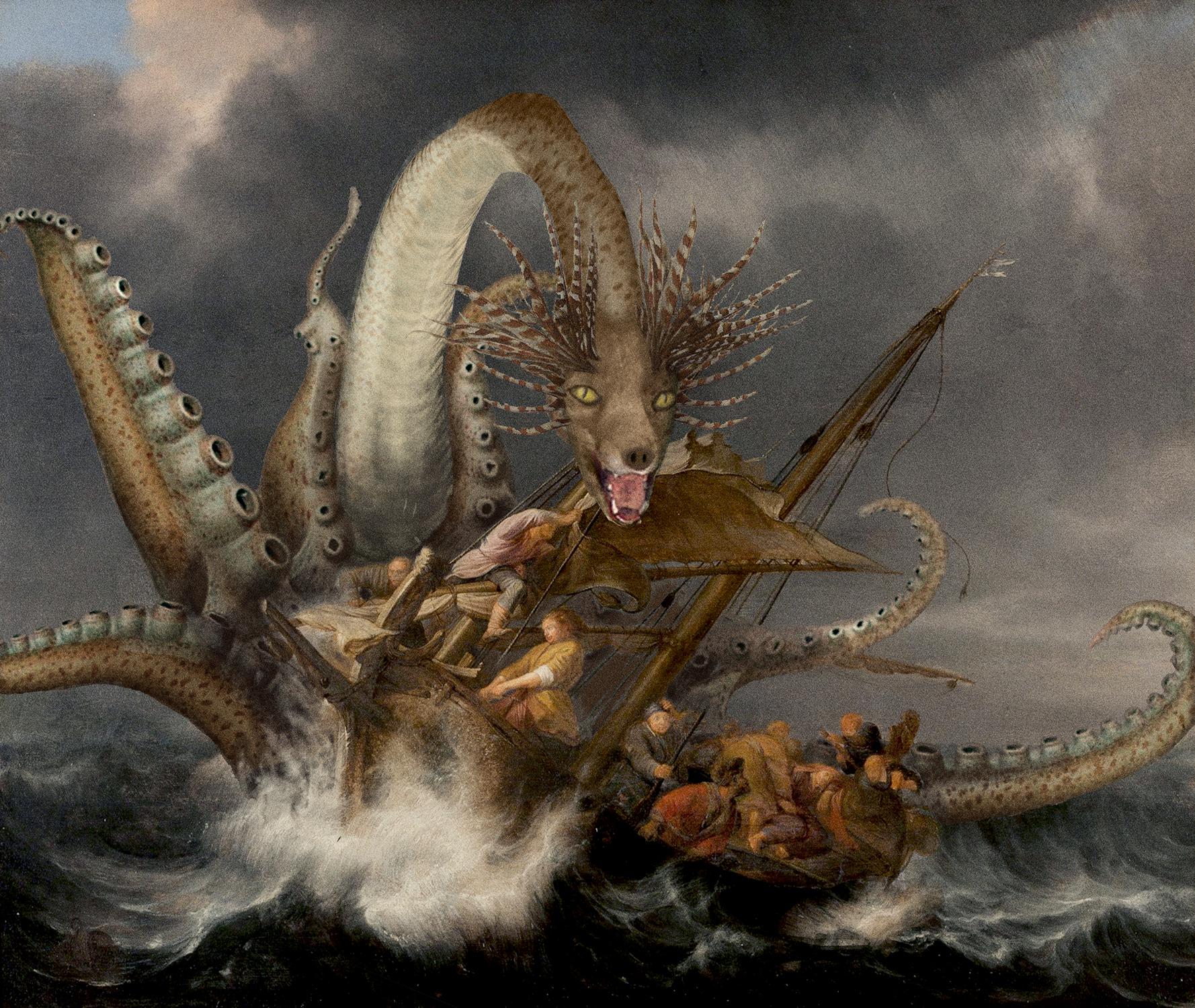 A mutant sea monster [digital collage by me] - MyConfinedSpace