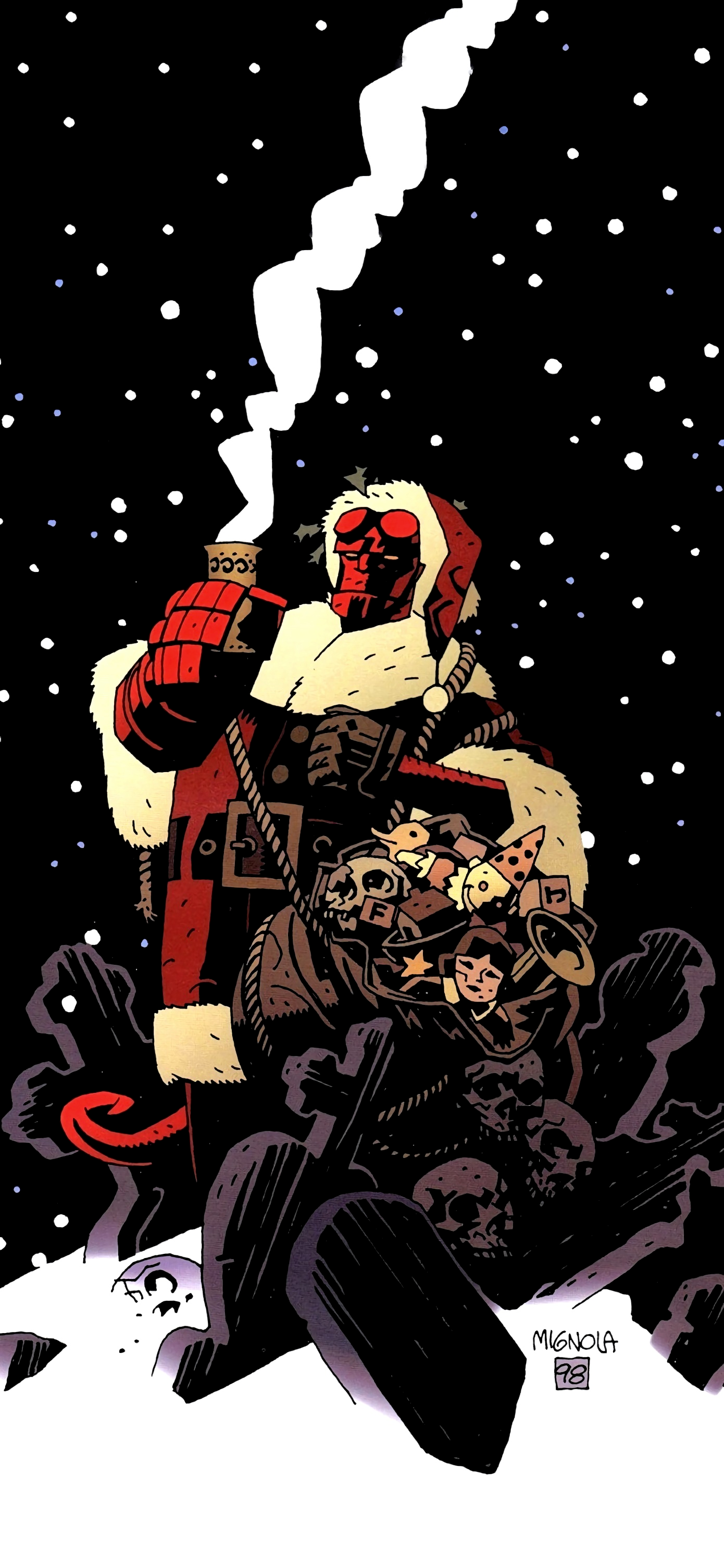 Hellboy as Santa wallpaper [1390×3010] - MyConfinedSpace