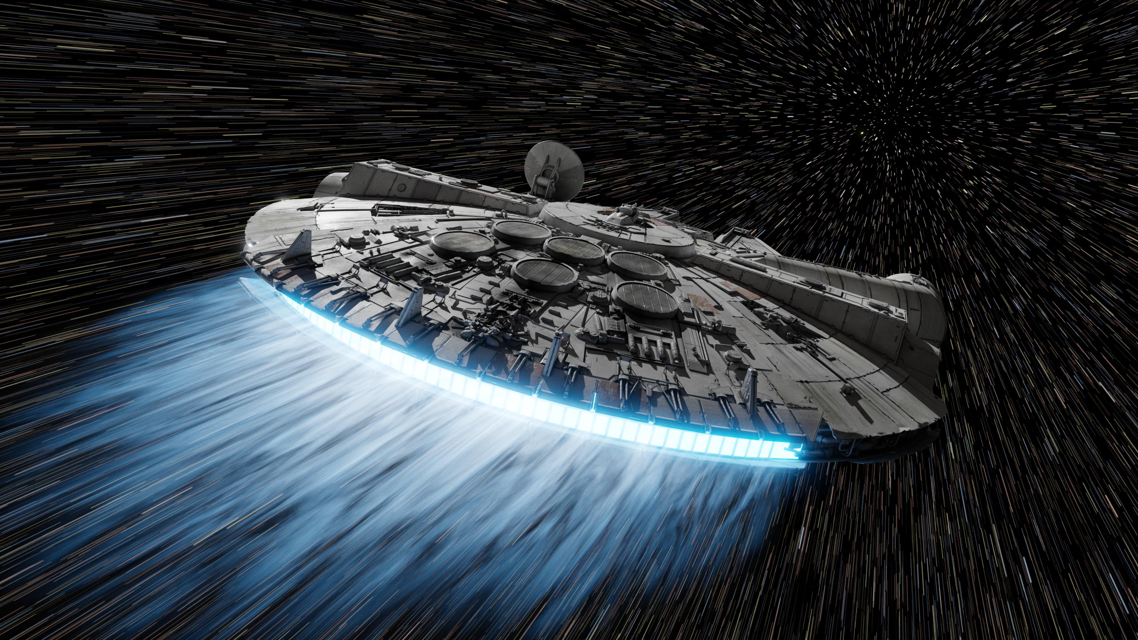“Fastest junk of junk in the galaxy” (new 4k rendered Millennium Falcon