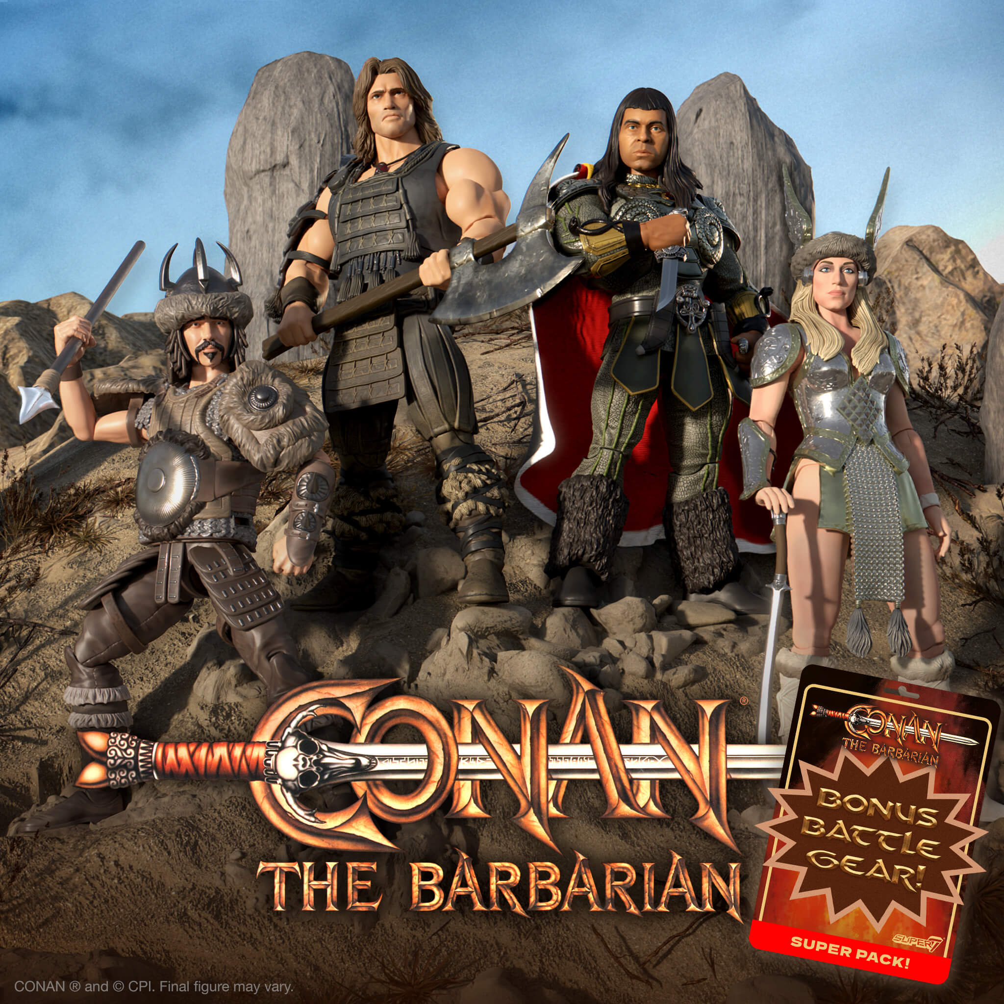 Super7 Conan Il Barbaro - Miniatura Valeria Con War Paint Da 9,5 Cm Con Spada - Action Figure Da Collezione (Film 1982)