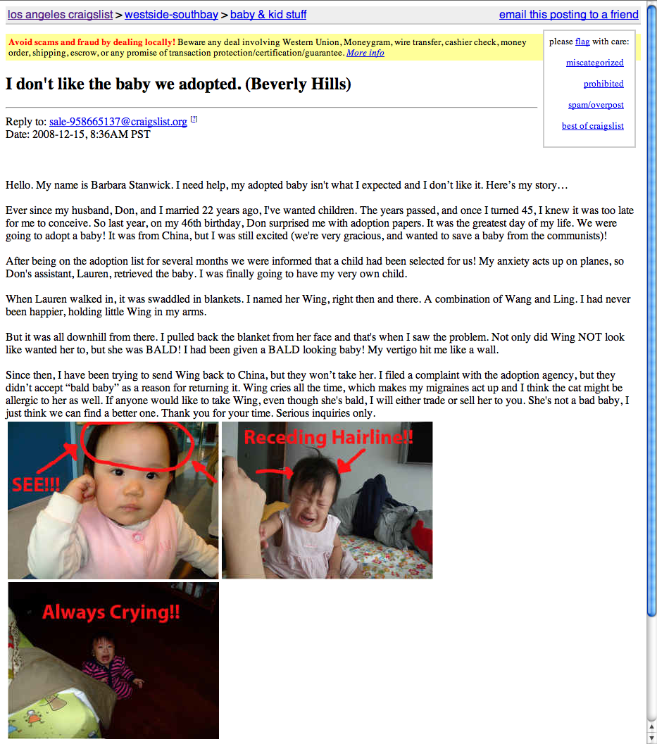 Baby return MyConfinedSpace