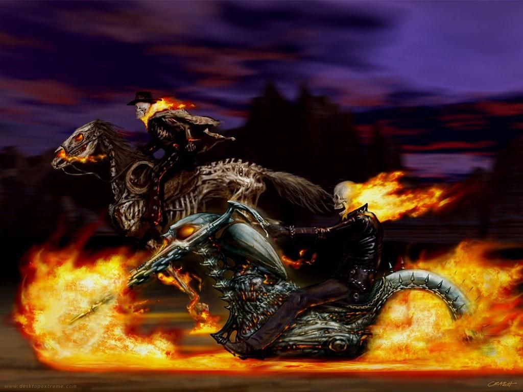 ghost rider on his bike